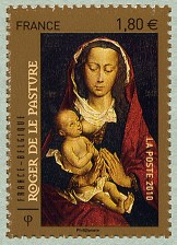 Image du timbre Les Primitifs flamands-Roger de la Pasture-La Vierge à l'Enfant - Caen