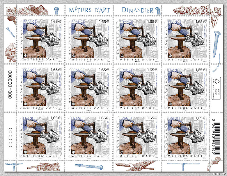 Image du timbre Dinandier - Feuille de 12 timbres