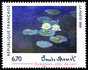 Image du timbre Claude Monet 1840-1926-«Nymphéas, effet du soir»