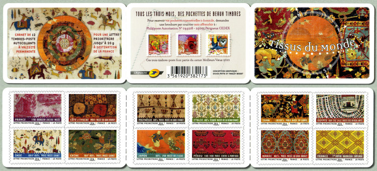 Carnet de 12 timbres auto-adhésifs