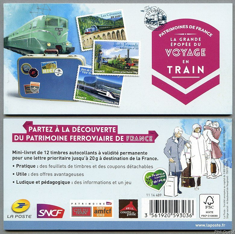 Image du timbre Carnet Patrimoine des trains