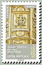Image du timbre Escalier Henri II, Paris Louvre, Atelier Jean Goujon