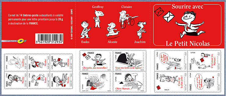 Carnet de 14 timbres autocollants