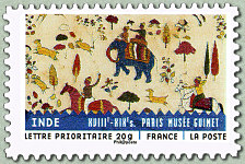 INDE - XVIII<sup>e</sup> - XIX<sup>e</sup>s Tissu indien<br />Paris Musée Guimet