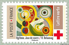 Avec Robert Delaunay - Rythme, Joie de vivre<br />Timbre 7