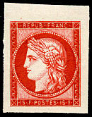 Image du timbre Cérès 15F rouge