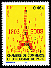 Image du timbre Chambre de Commerce et d'Industrie de Paris 1803-2003