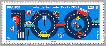 Image du timbre Code de la route 1921-2021