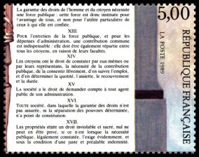 Image du timbre PhilexFrance 89
-
Déclaration des Droits de l'Homme et du CitoyenArticles XII à XVII