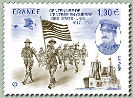 Image du timbre Centenaire de l'entrée en guerre des Etats-Unis