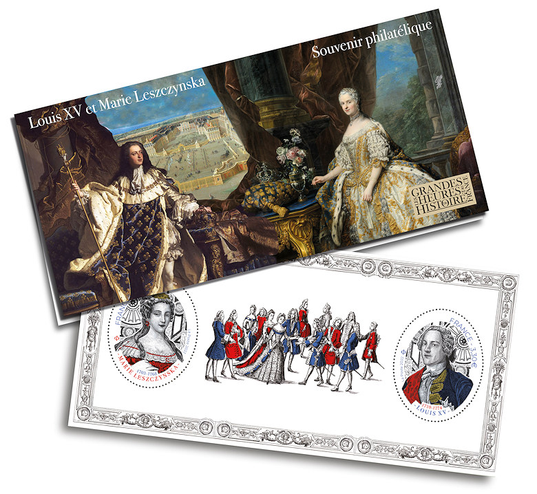 Louis XV (1710-1774) et Marie Leszczynska (1703-1768)
<br />
Souvenir philatélique