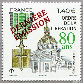 Image du timbre Ordre de la Libération 80 ans
-
Surchargé «Dernière émission»
