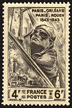 Image du timbre Paris-OrléansParis-Rouen1843 - 1943