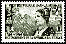 Image du timbre Rattachement de la Savoie à la France 1860-1960