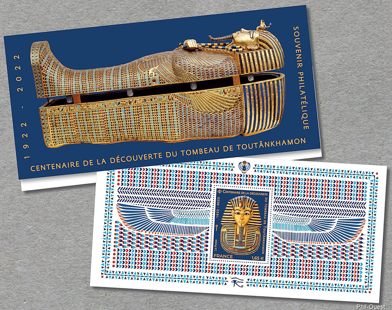Souvenir philatélique du centenaire de la découverte du tombeau de Toutânkhamon