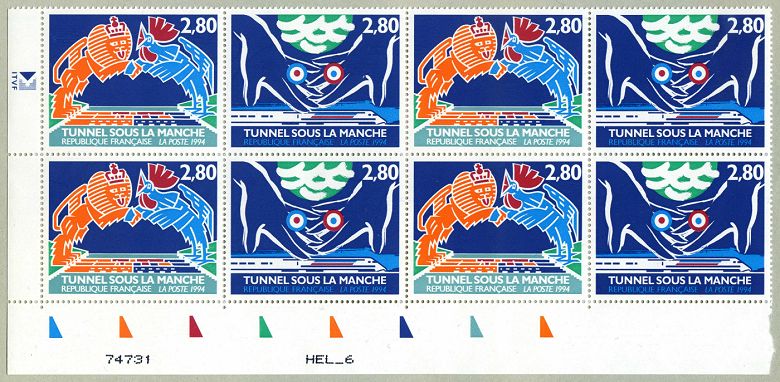 Image du timbre Feuille de 8 timbres à 2,80F