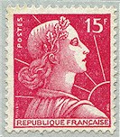 Image du timbre Marianne de Muller, 15 F rose carminé