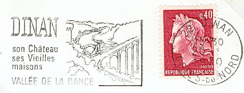 Flamme d´oblitération de Dinan
Le timbre à date porte la mention «Côtes du Nord»