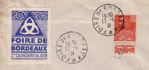 Timbre à date de la Foire de Bordeaux 1931