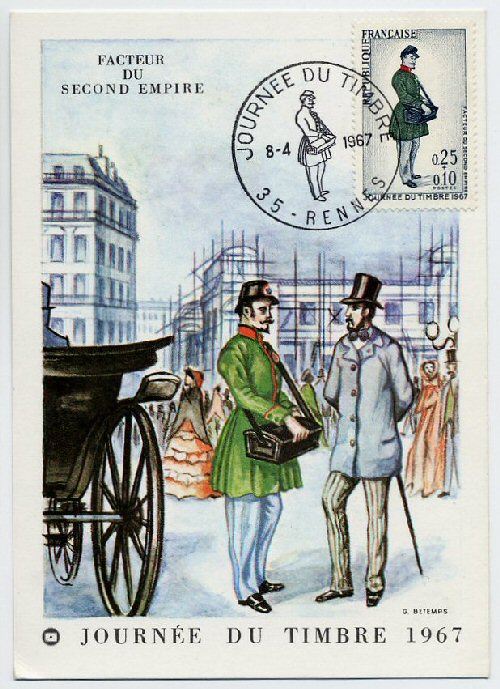 Carte souvenir de la journée du timbre 1967