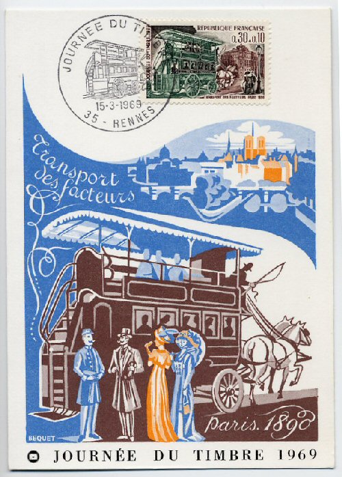 Carte souvenir de la journée du timbre 1969