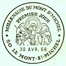 Timbre à date premier jour du Millénaire du Mont Saint Michel