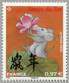 Image du timbre Année du Rat (Lotus) 33x40