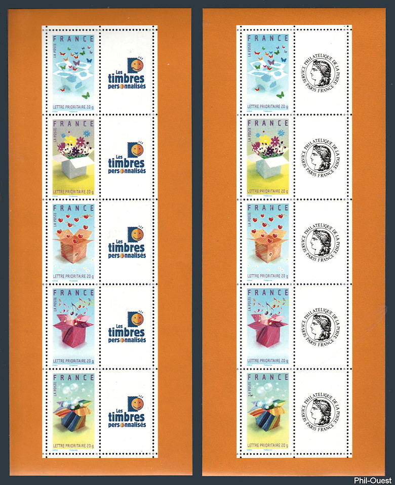 Feuillets de timbres personnalisés<br /> Timbres de messages  