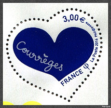 Image du timbre Cœur de Courrèges bleu façon Plexiglas