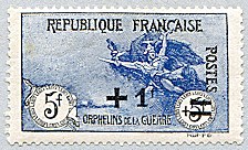 La Marseillaise bleu 5F+1F surchargé sur 5F
