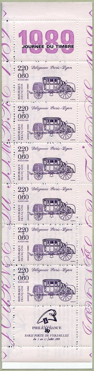 Carnet de la journée du timbre 1989<BR>Diligence Paris-Lyon