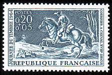 Journée du timbre 1964<BR>Courrier à cheval du XVIII<sup>e</sup> siècle