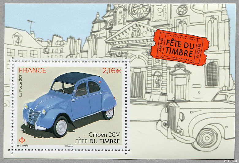 Le timbre fait son cinéma -  La 2CV Citroën