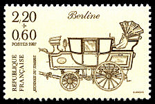 Journée du timbre 1987<BR>Berline brun sur beige clair