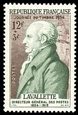 Journée du timbre 1954<BR>Lavallette - Directeur Général des Postes 1804-1815