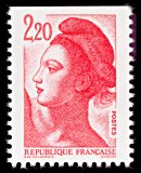 Image du timbre République, type Liberté - 2F20 rougeextrait de carnet de 10