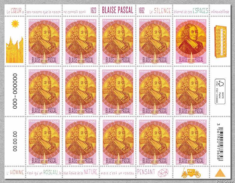Image du timbre Blaise Pascal 1623-1662