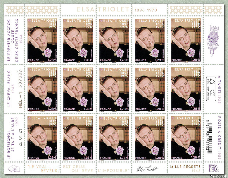 Image du timbre Elsa Triolet 1896-1970