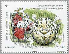 Image du timbre La grenouille qui se veut faire-aussi grosse que le bœuf