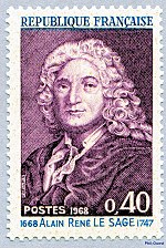 Image du timbre Alain René Le Sage 1668 - 1747