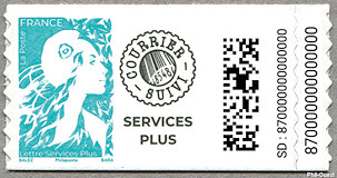 Image du timbre Lettre verte autoadhésive courrier suivi Service Plus