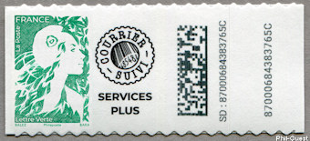 Image du timbre Lettre verte  autoadhésive  courrier suivi Service Plus pour roulette