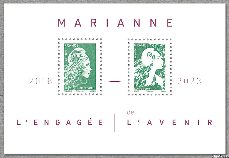 Image du timbre Marianne 2018 - 2023      -      L'engagée | L'avenir