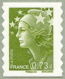 Image du timbre 0,73 euro vert-olive autadhésif