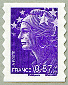 0,87 euro violet autoadhésif