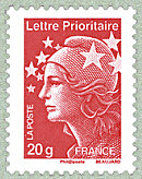 Lettre prioritaire 20 g France rouge