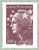 Image du timbre Lettre prioritaire 250 g France brun