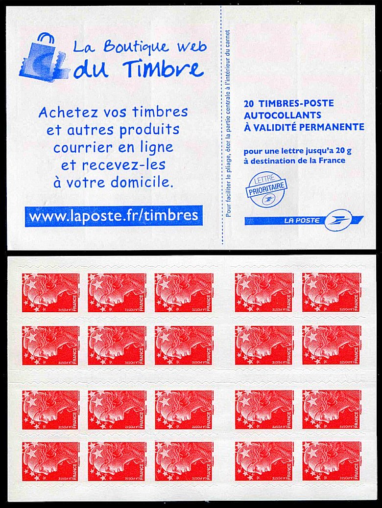 Carnet pour DAB de 20 timbres autoadhésifs -  La Boutique Web du Timbre
