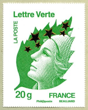 Image du timbre Marianne de Beaujard Lettre verte 20g