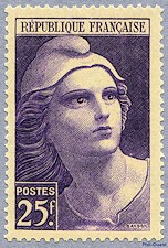 Image du timbre Grande Marianne de Gandon 25 F violet